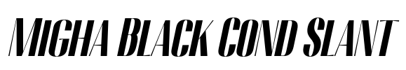 Migha Black Cond Slant 字体图片