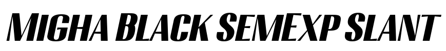 Migha Black SemExp Slant 字体图片