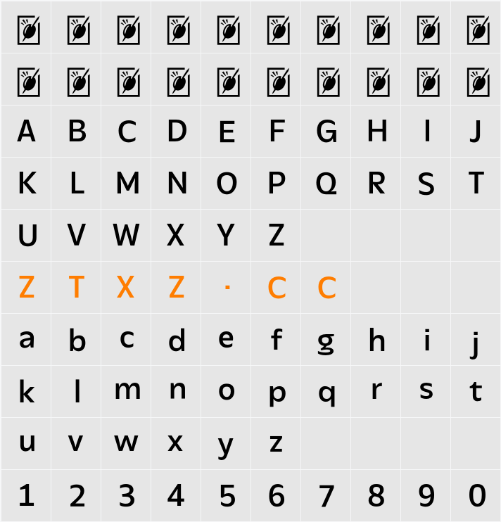 Paysage Medium 字体映射图