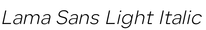 Lama Sans Light Italic 字体图片