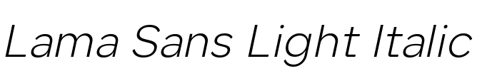 Lama Sans Light Italic 字体图片