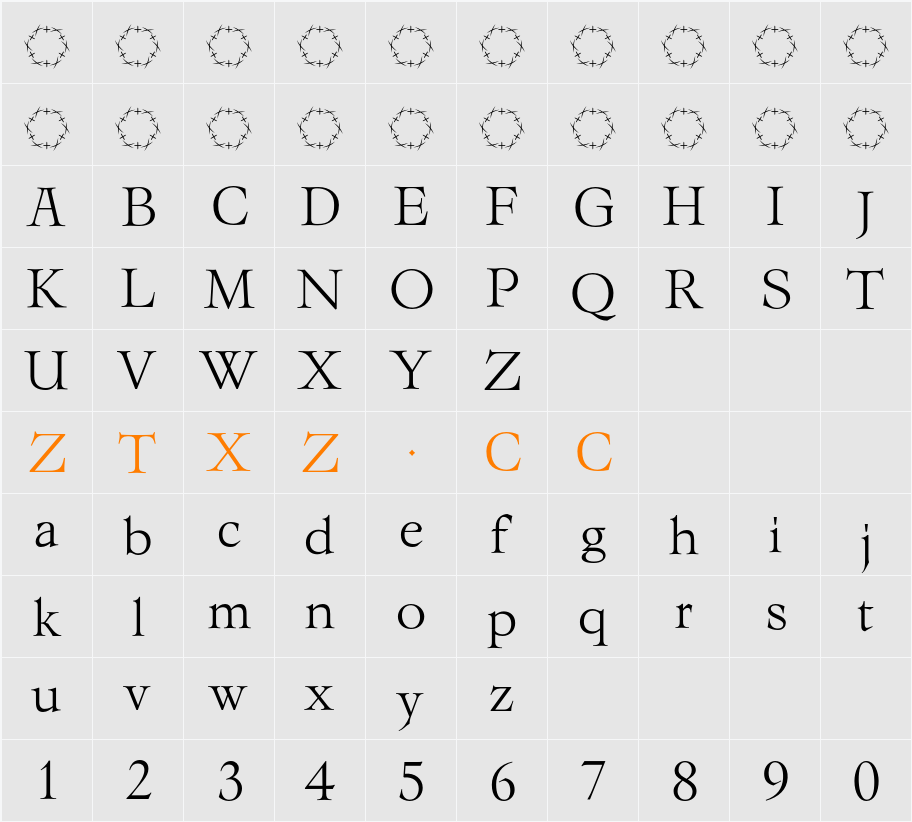 Isenheim 字体映射图