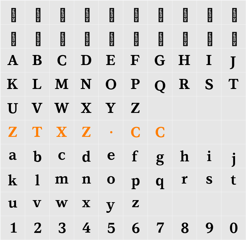 LT Superior Serif Bold 字体映射图