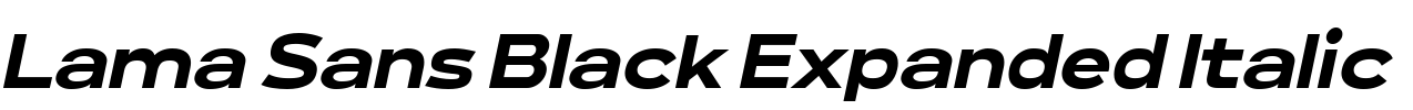 Lama Sans Black Expanded Italic 字体图片