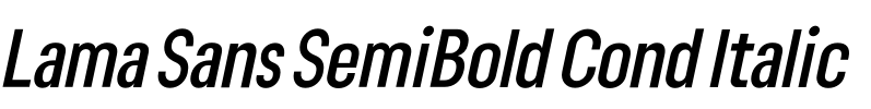 Lama Sans SemiBold Cond Italic 字体图片
