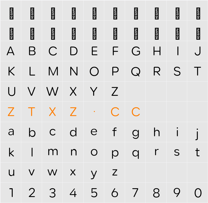 Lama Rounded 字体映射图