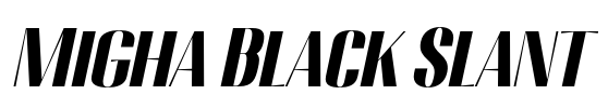 Migha Black Slant 字体图片