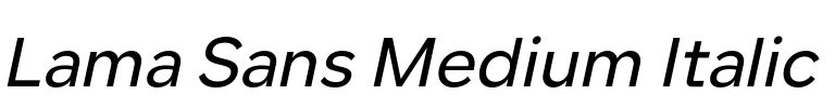 Lama Sans Medium Italic 字体图片