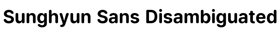 Sunghyun Sans Disambiguated