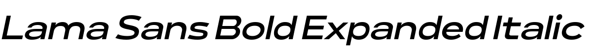 Lama Sans Bold Expanded Italic 字体图片