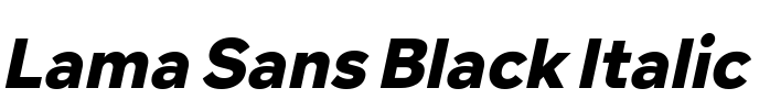 Lama Sans Black Italic 字体图片