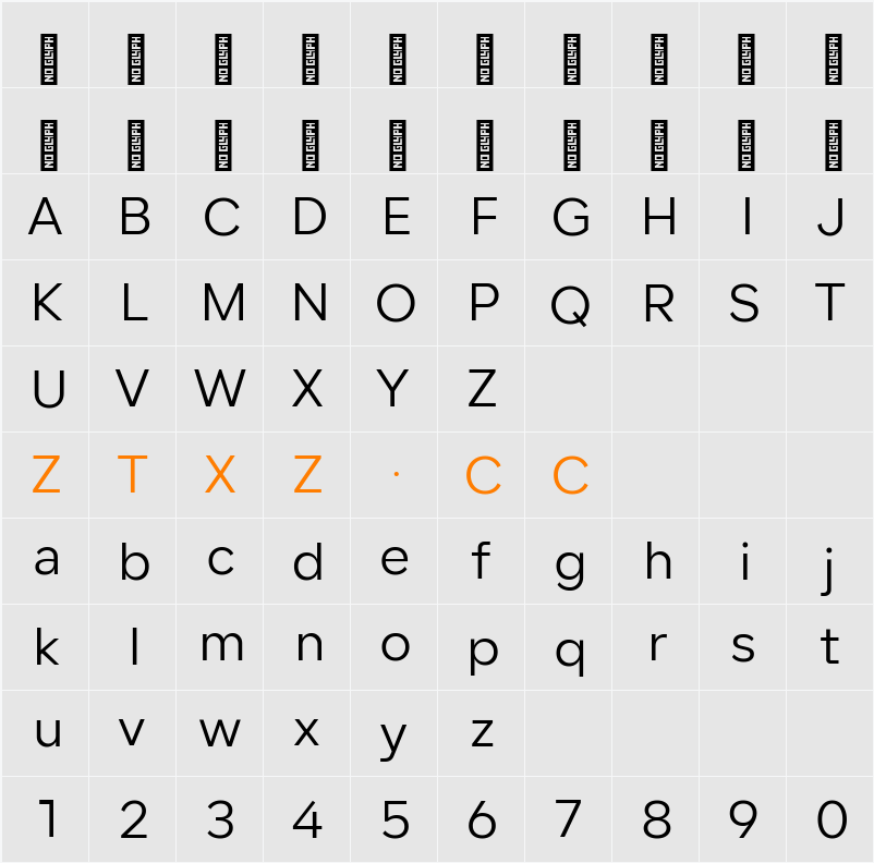 Lama Sans 字体映射图