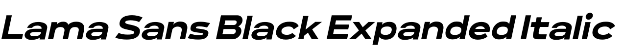 Lama Sans Black Expanded Italic 字体图片