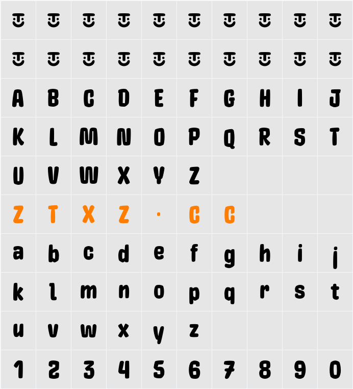 Manosque 字体映射图