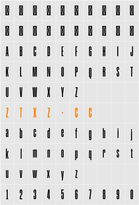 Humane Med 字体映射图