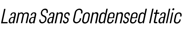 Lama Sans Condensed Italic 字体图片
