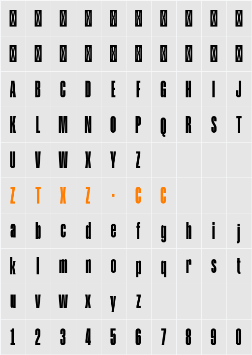 Humane 字体映射图