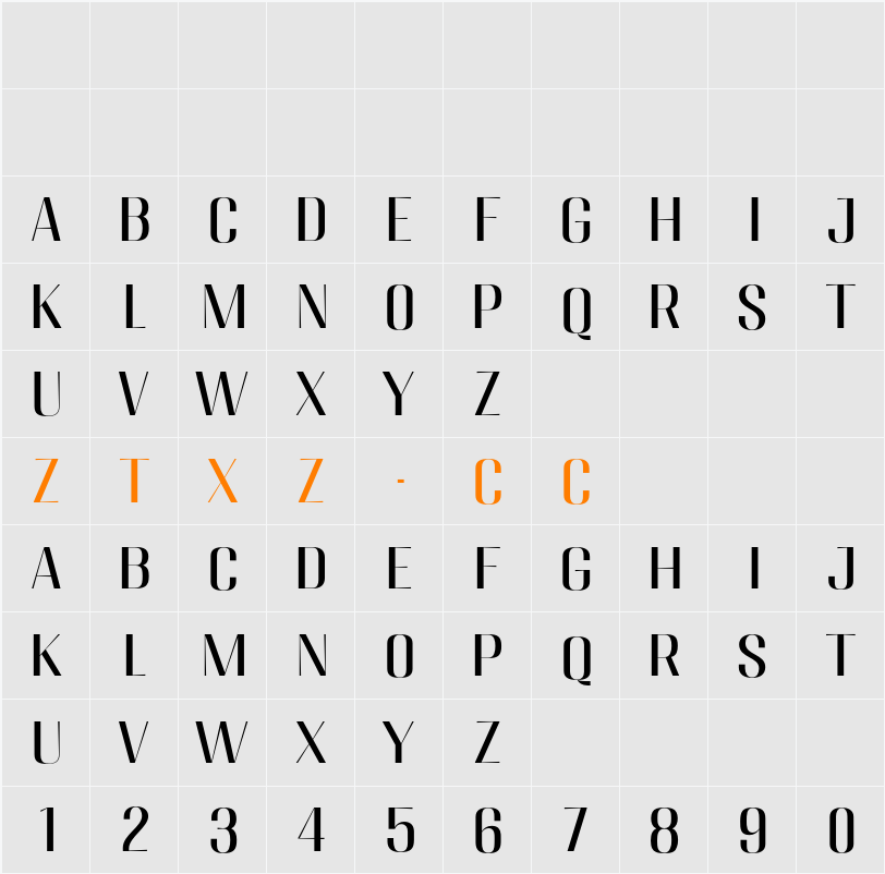 Migha SemExp 字体映射图