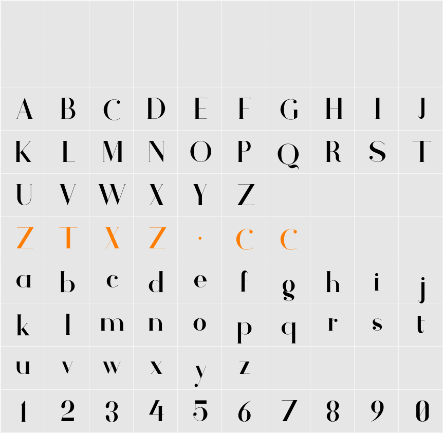 Athene 字体映射图