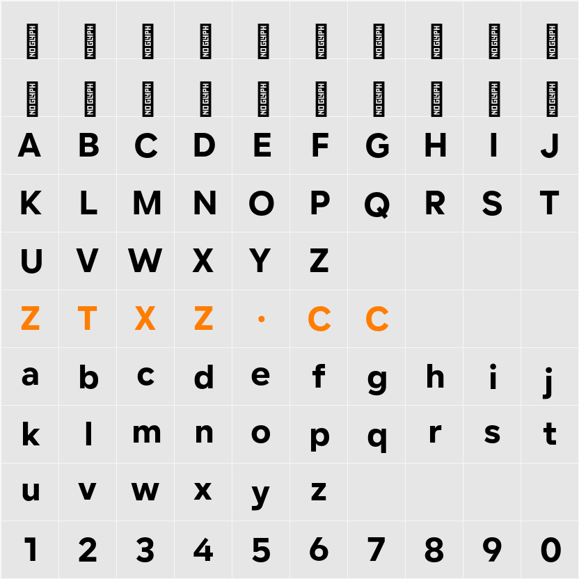 Lama Sans ExtraBold 字体映射图