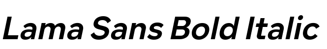 Lama Sans Bold Italic 字体图片
