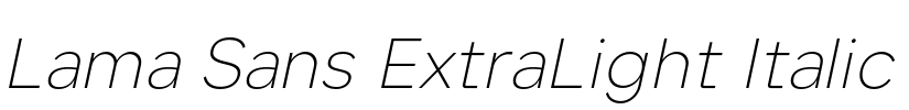 Lama Sans ExtraLight Italic 字体图片