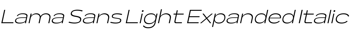 Lama Sans Light Expanded Italic