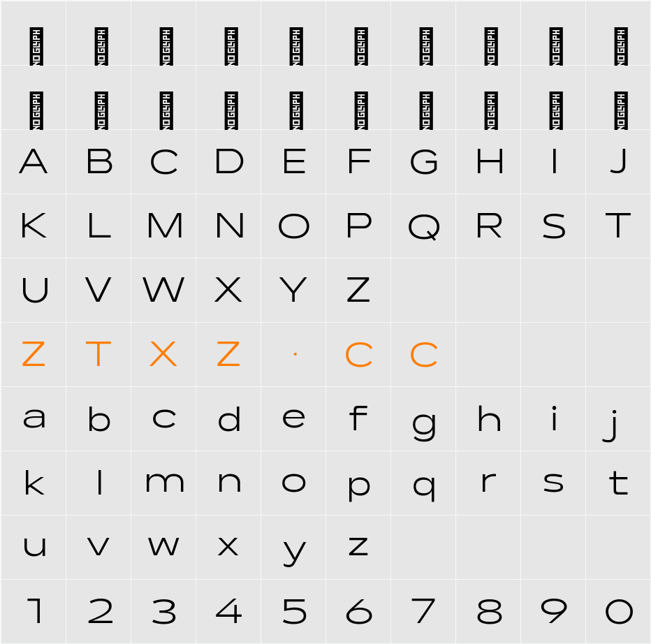 Lama Sans Expanded 字体映射图