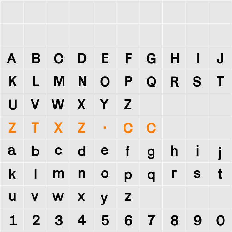Karrik 字体映射图