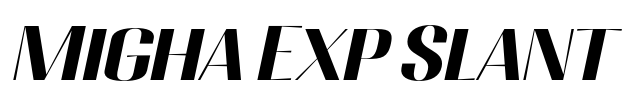 Migha Exp Slant 字体图片