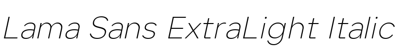 Lama Sans ExtraLight Italic 字体图片