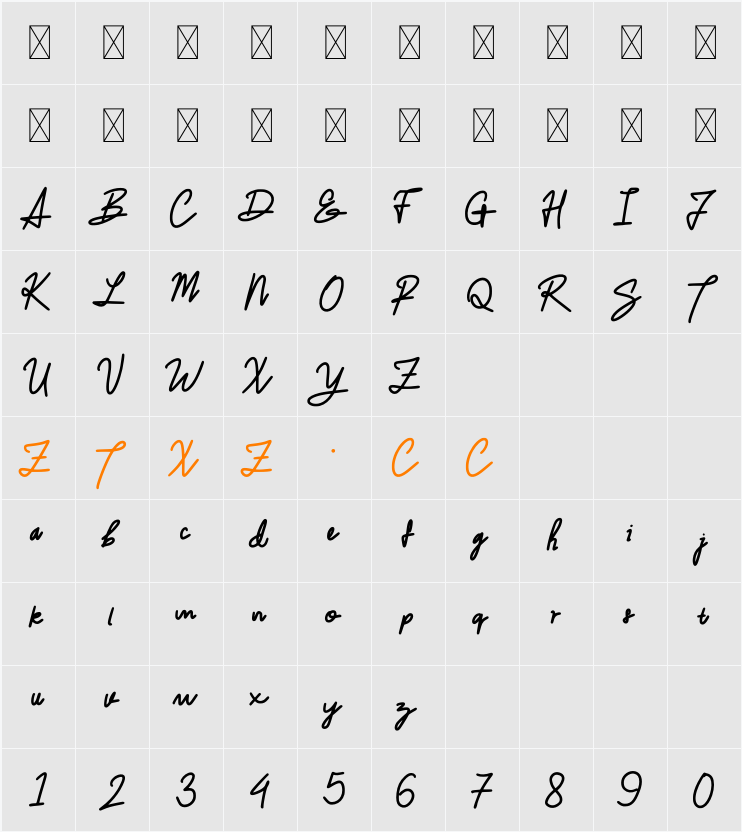 Ampunsuhu 字体映射图