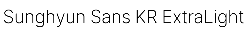 Sunghyun Sans KR ExtraLight