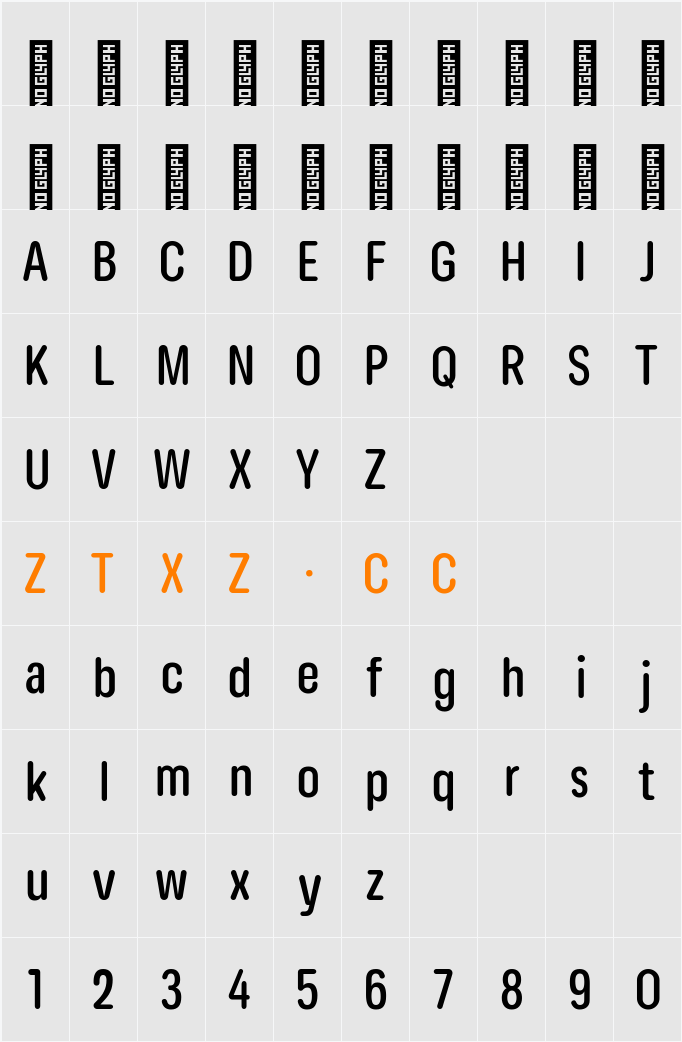 Lama Rounded SemiBold Condensed 字体映射图