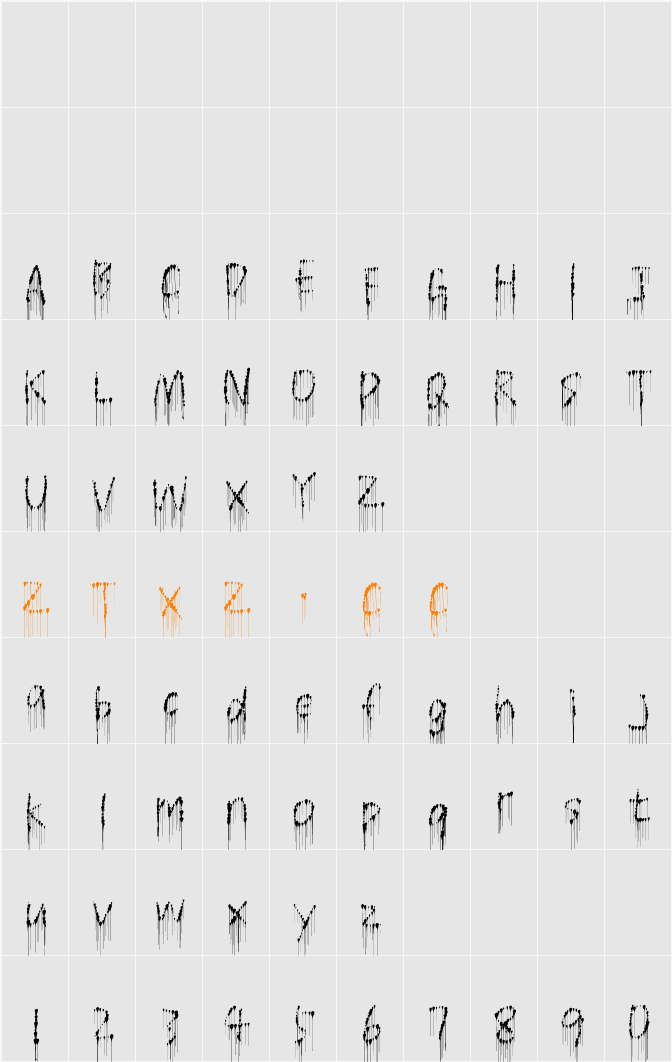 XC Blood 字体映射图