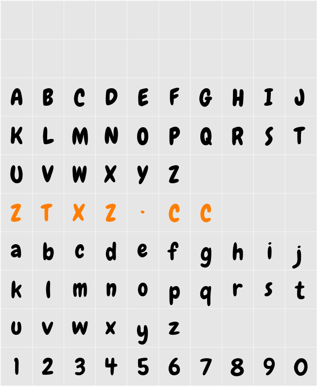 Chewy 字体映射图